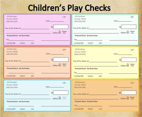 fake checks to print|bank pretend checks printable.